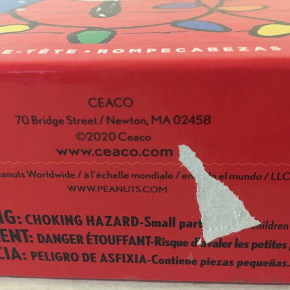 Peanuts 100 Piece Puzzle Snoopy & Woodstock Christmas Lights Dog House CEACO - Picture 4 of 4